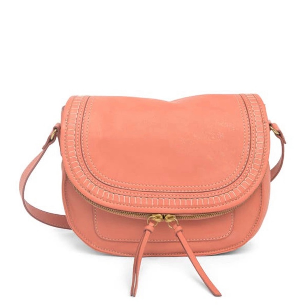 Lucky Brand Kiah Leather Crossbody Bag In Tawny Orange Biodegradable Lea